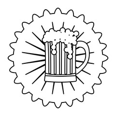 contour beer cap emblem icon image, vector illustration
