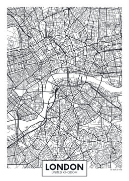 Fototapeta Wektor plakat mapa miasta Londyn