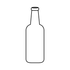 contour bottle of beer icon design, vector illustration