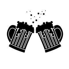 black beer glasses icon image design, vector illustration