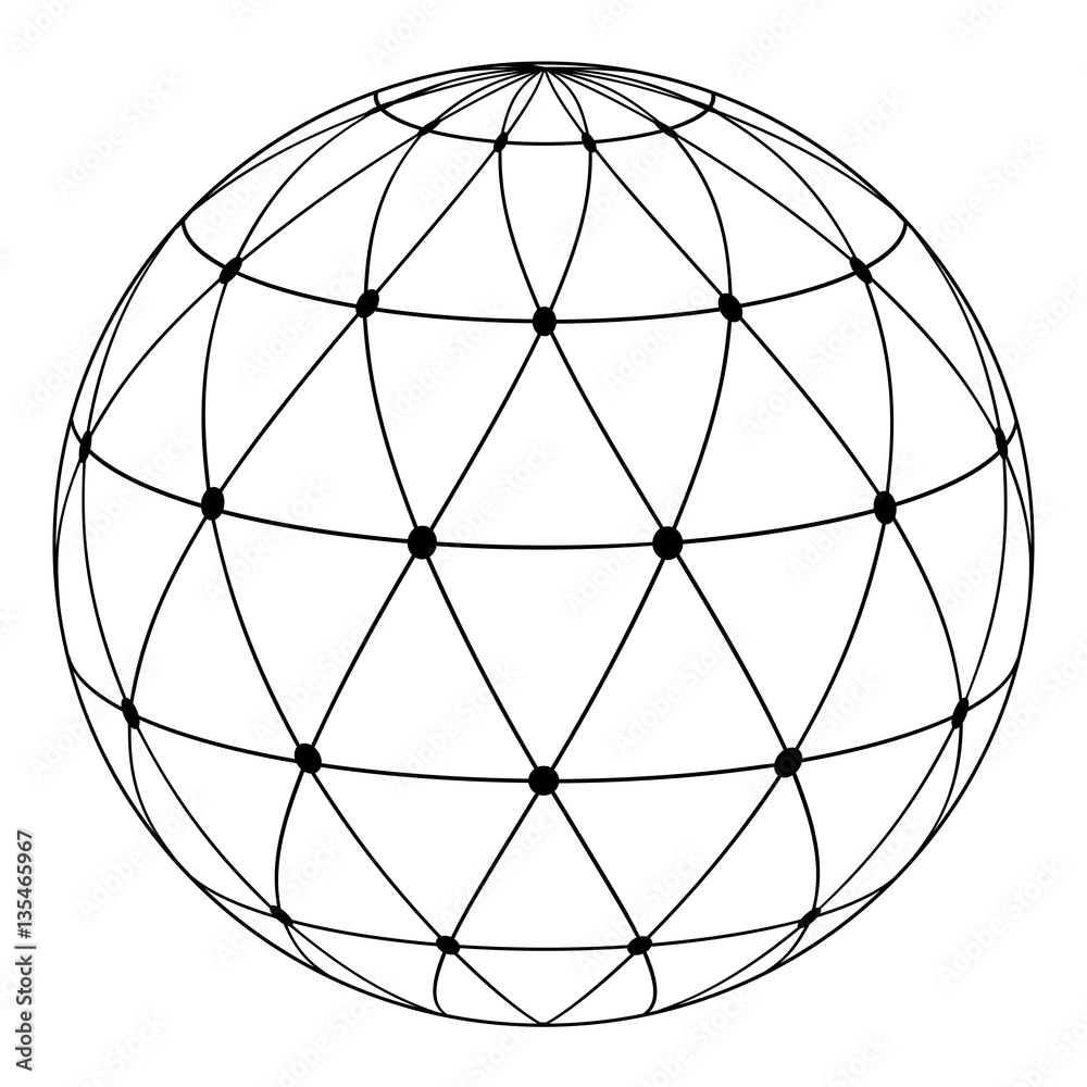 Aufkleber globe radial pattern triangles