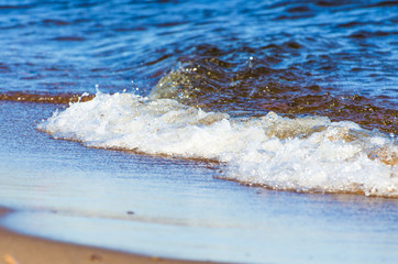 Wave beach coast ocean sea foam stones pebbles summer vacation