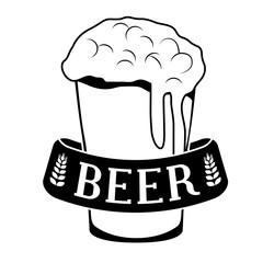 black glass beer icon image design, vector illustration