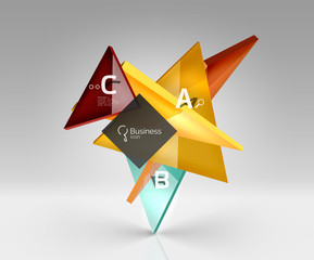 3d triangle modern composition