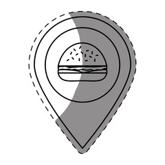 hamburger fast food emblem image vector illustration design