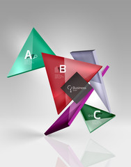 3d triangle modern composition