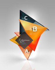 3d triangle modern composition