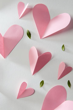 Valentines card with hearts