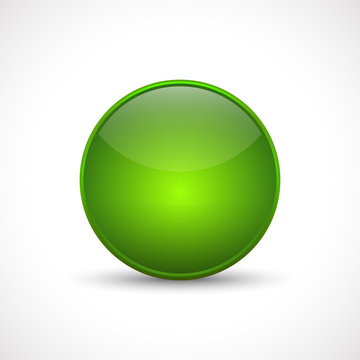 Green glossy button. Template for icons