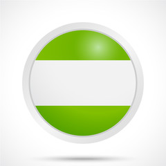 Round sticker tag. Blank vector icons in green color with a white insert in the middle.