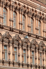 windows with moldings in an old building