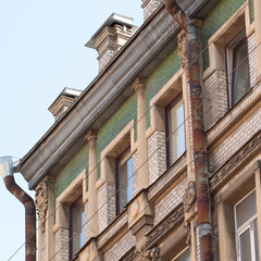 windows with moldings in an old building