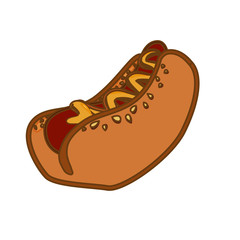 hot dog fast food icoon, vector illustration image