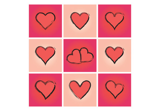 Checkerboard Valentine's Day Card Layout