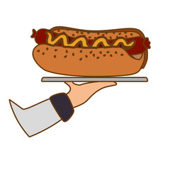 hot dog fast food orders icon, vector illustration design