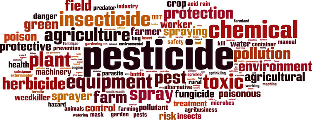 Pesticide word cloud concept. Vector illustration
