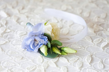 Fototapeta na wymiar Wedding boutonniere flower