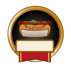 hot dog fast food emblem image vector illustration design