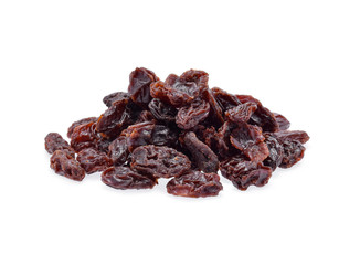 Dried raisins isolated on white background