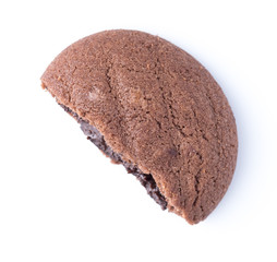 Broken Chocolate cookies on the white background