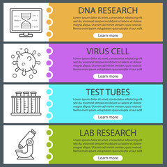 Bio laboratory banner templates set