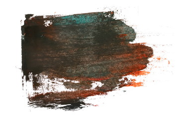dark grunge brush strokes oil paint isolated on white background
