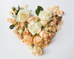 Roses buds as heart