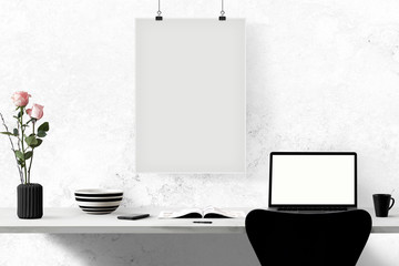 Dekorativer Schreibtisch mit Textfläche