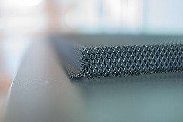 Expanded metal mesh panel close up