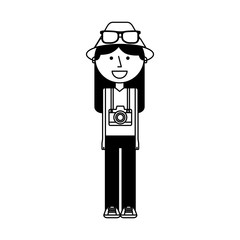 tourist woman avatar character vector illustration design