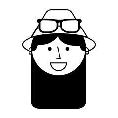 tourist woman avatar character vector illustration design