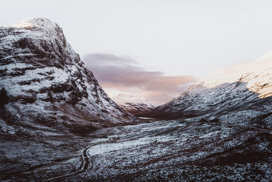 Scenic view of Scottish landscapes during winter