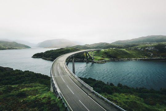 View of empty bridge over lake