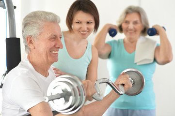 family doing exercises