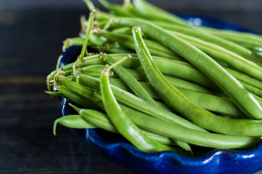 Raw fresh green beans ready to cook