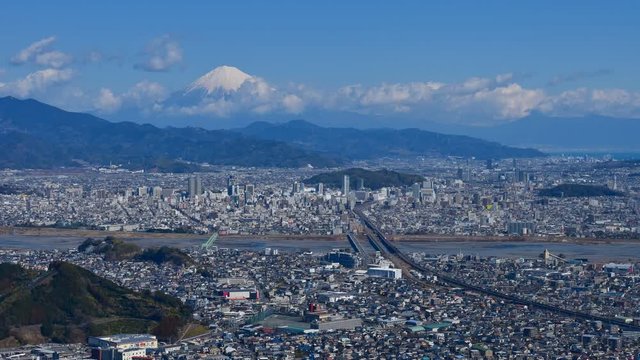 静岡市の町並み　朝鮮岩からの眺め