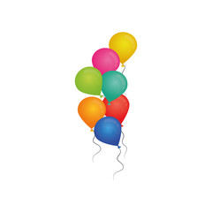 Decorative Birthday balloons icon vector illustration graphic design
