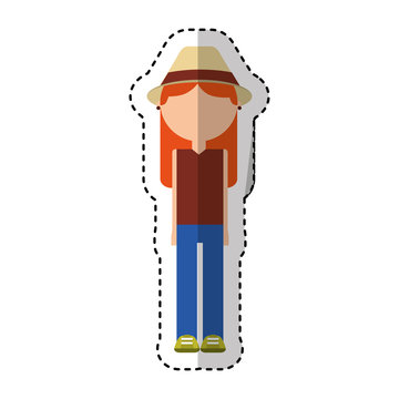 tourist woman avatar character vector illustration design