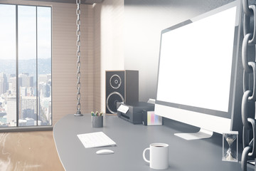 Workplace in interior