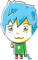 Cute little boy being dramatic