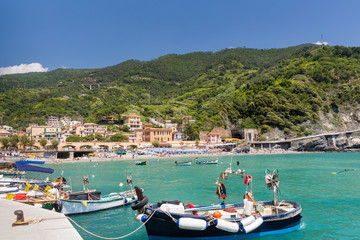 Fototapeta na wymiar The small port at Monterosso of the Cinque Terre