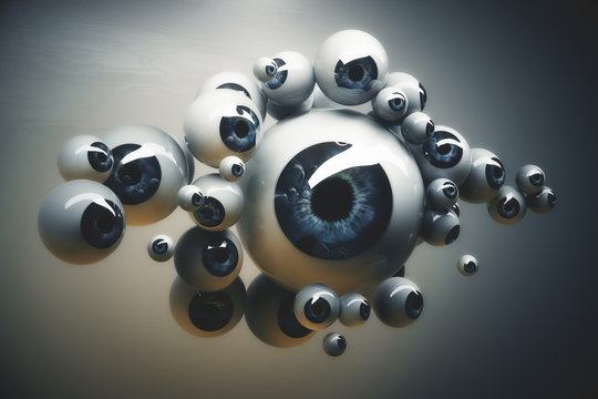 Collection of blue eyeballs