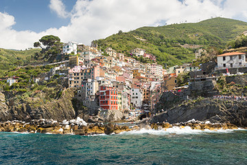 Fototapeta premium The village of Riomaggiore of the Cinque Terre,