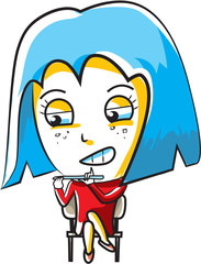 Cute little girl sitting in a chair