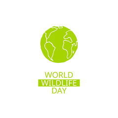 World Wildlife Day. Vector design element. Suitable for souvenir magnet, sticker, poster, banner