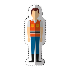 worker avatar with safety suit vector illustration design
