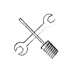 Construction tools equipment icon vector illustration graphic design
