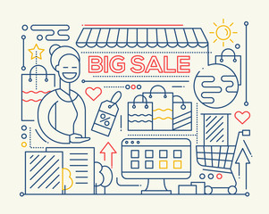 Big Sale - line design composition