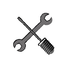 Construction tools equipment icon vector illustration graphic design