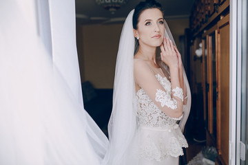 Fototapeta premium bride in white dress